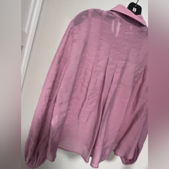 NWT Zara Sheer blouse with rhinestone button size XS - Picture 9 of 14